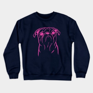 Pug (Cyan and Magenta) Crewneck Sweatshirt